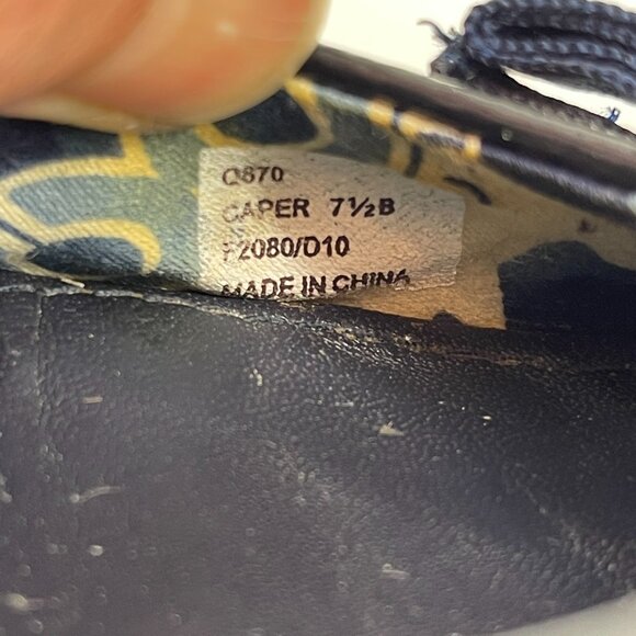 Coach Poppy Caper Navy Blue Denim Flats Jeweled Rhinestone Charms - Picture 12 of 16